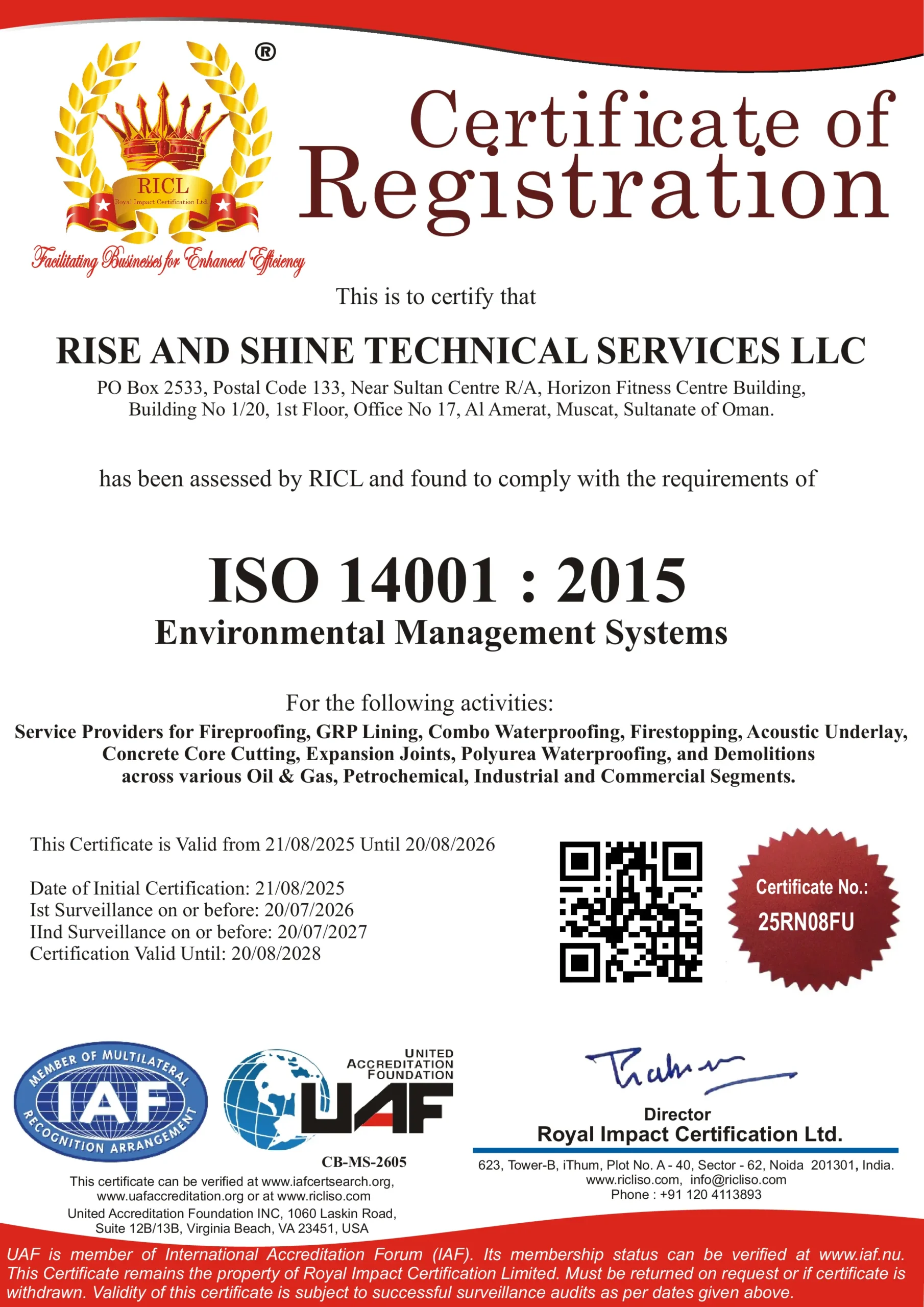 RISE AND SHINE TECHNICAL SERVICES EMS